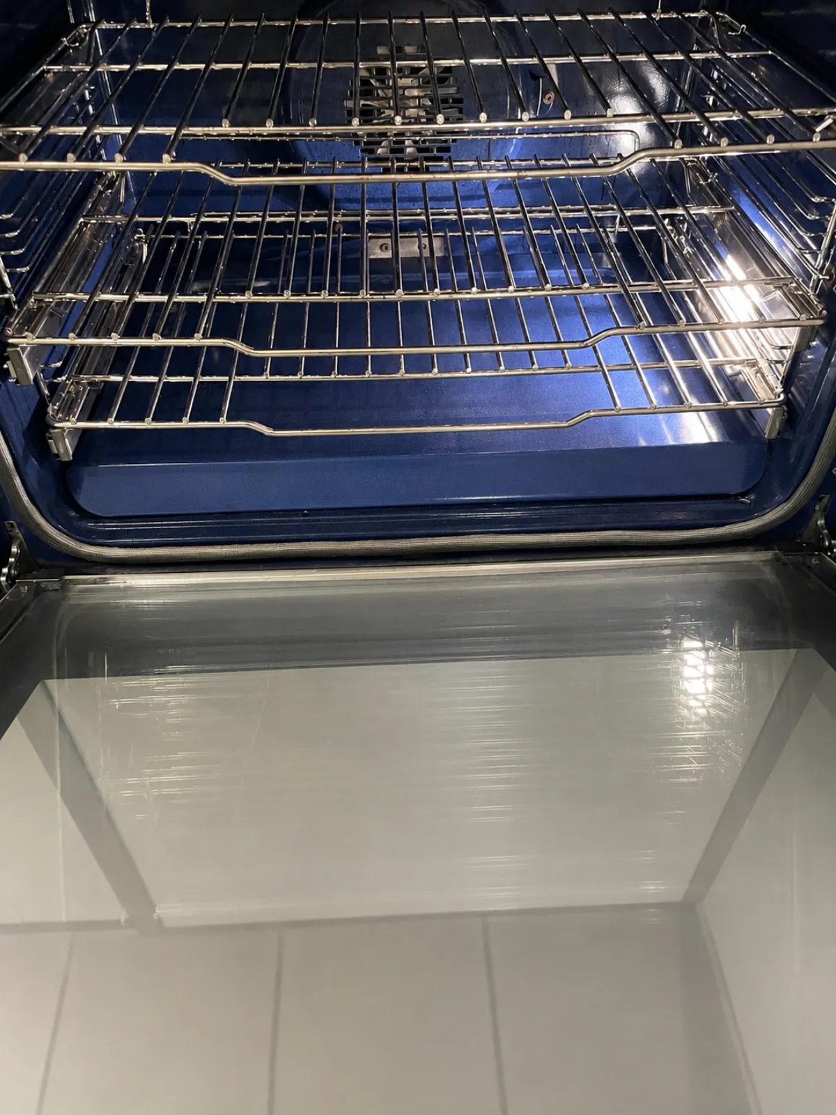 Oven racks and interior after deep cleaning